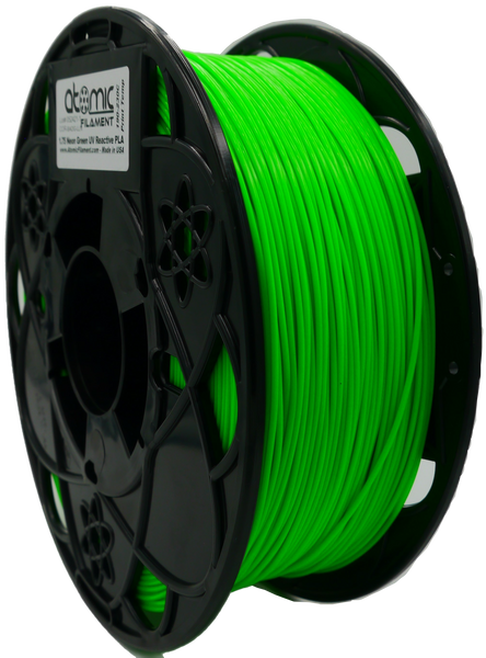 Atomic Filament Neon Green UV Reactive PLA Filament 1.75mm 1KG