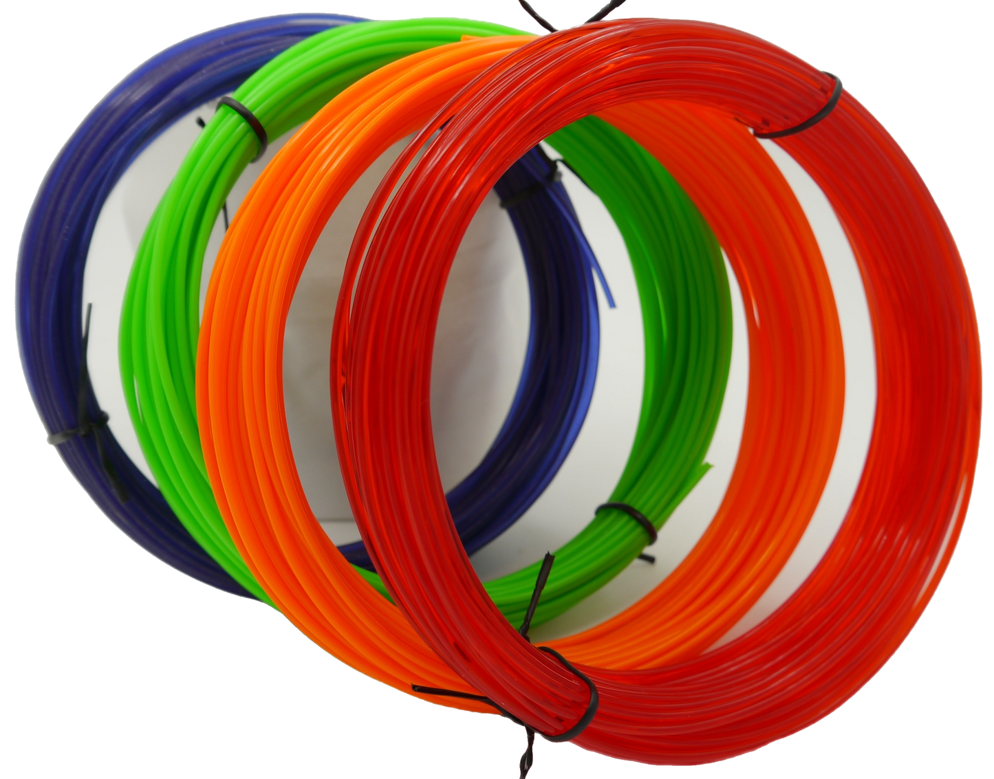 Sample Coil PLA - Pack of Neon Green, Neon Orange, Starry Night, Ruby Red