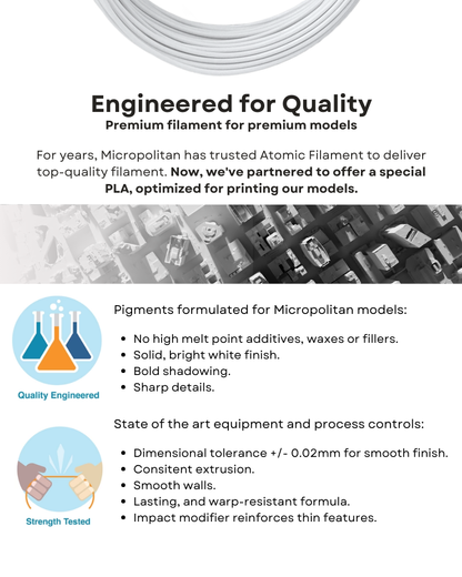 MICROPOLITAN Bright White PLA Filament